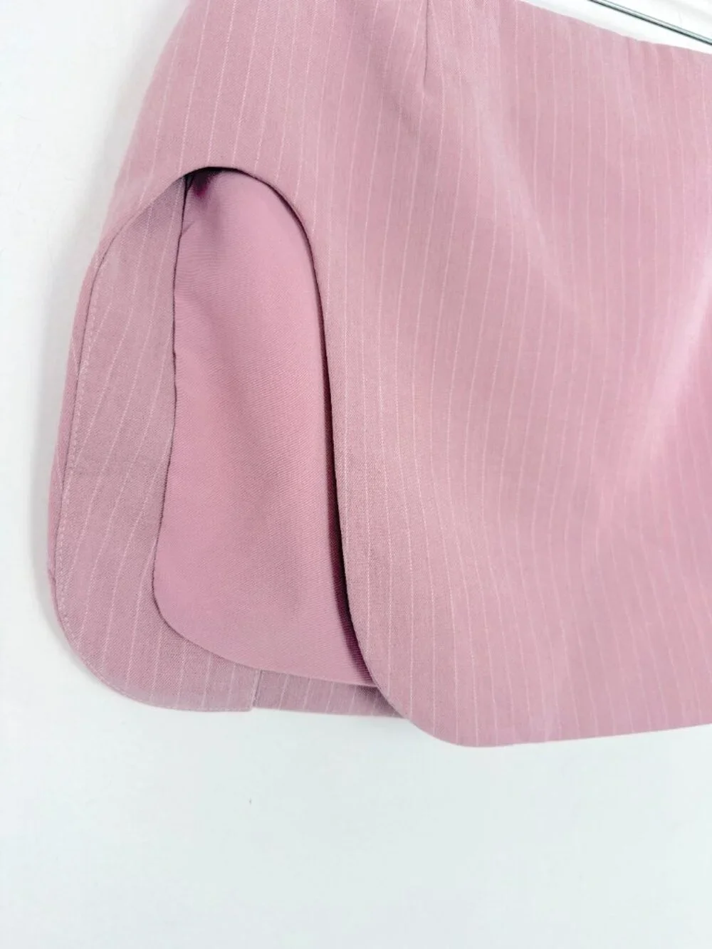 By.Dyln Zayne Mini Skirt Stripes High Slit Revolve Pink Pinstripe Size XS EUC - Picture 3 of 10